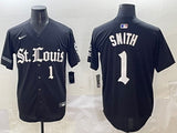 St. Louis Cardinals #1 Ozzie Smith Red 5 Collaboration Style 1