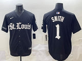 St. Louis Cardinals #1 Ozzie Smith Red 5 Collaboration Style 2