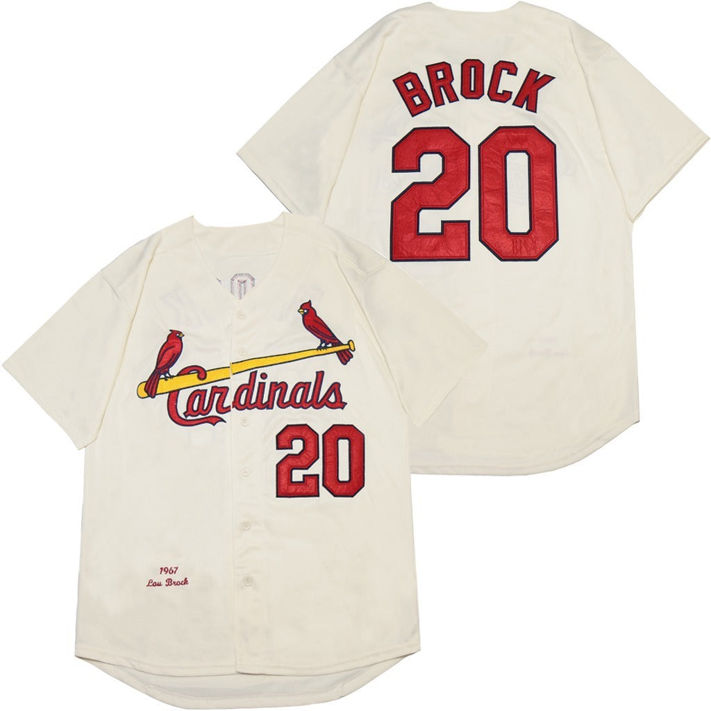St. Louis Cardinals #20 Brock Cardinals 20 Off-White Retro