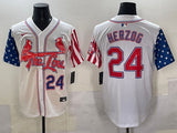 St. Louis Cardinals #24 Whitey Herzog Red Edition Adult Style 1