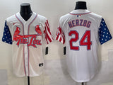 St. Louis Cardinals #24 Whitey Herzog Red Edition Adult Style 2
