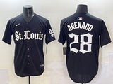 St. Louis Cardinals #28 Nolan Arenado Red Black 5 Collaboration Style 3