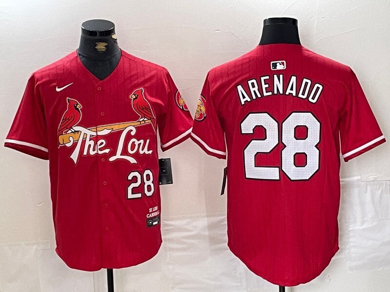 St. Louis Cardinals #28 Nolan Arenado Red City Adult