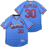 St. Louis Cardinals #30 Cepeda Cardinals 30 Blue Pullover Elite