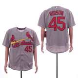 St. Louis Cardinals #45 Bob Gibson Cardinals 45 Gray Elite