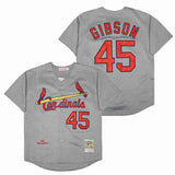 St. Louis Cardinals #45 Bob Gibson Cardinals 45 Hemp Gray 1967 Retro