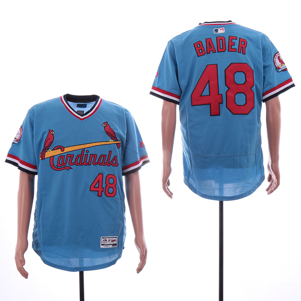 St. Louis Cardinals #48 Harrison Bader Cardinals 48 Light Blue Elite Style 1