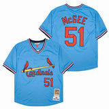 St. Louis Cardinals #51 Willie McGee Cardinals 51 Blue 1982 Retro