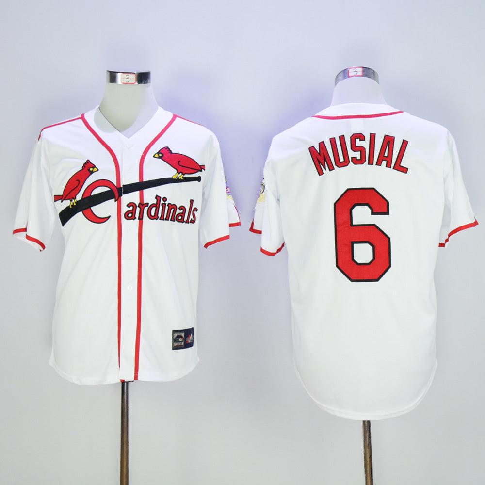 St. Louis Cardinals #6 Cardinals 6 White Retro