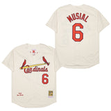 St. Louis Cardinals #6 Stan Musial Cardinals 6 Off-White 1963 Retro
