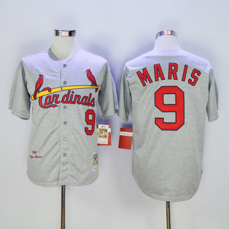St. Louis Cardinals #9 Maris Cardinals 9 Hemp Gray 1967 Retro Style 2