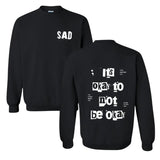 Stay Another Day "It's Okay To Not Be Okay" 2.0 Mental Health Awareness Sweatshirt Casual Crewneck Stylish Hoodie Small Sweaters Top Pullover Menswear Long Sleeve Round Neck Underwear Biker