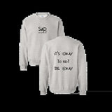 Stay Another Day "It's Okay To Not Be Okay" Mental Health Awareness Sweatshirt Casual Crewneck Stylish Hoodie Small Sweaters Top Pullover Menswear Long Sleeve Round Neck Underwear Biker