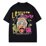Street Life Men's Portrait Printed Short Sleeve T-Shirt, High Street Vintage Style Tshirt, Sweatshirt, Hoodie Size S- 3XL,Gift For Women Top Womenswear Underwear Humen, Underwear Tshirt Lady Streetwear Human Shortsleeve Shoe Tropical Wetsuit