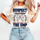 Suspect Claims Baseball T-Shirt, Baseball Coquette T-Shirt, Game Day T-Shirt, Retro Baseball Bow T-Shirt, Funny Baseball Mama T-Shirt, Hey Batter Batter Swing