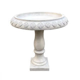 Lightweight, Weathered Concrete, Fiberglass, Stone Birdbath, 22-inch Diameter