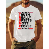 TRUMP printed men's short-sleeved casual T-shirt, round neck T-shirt, summer outdoor daily wear Menswear Top