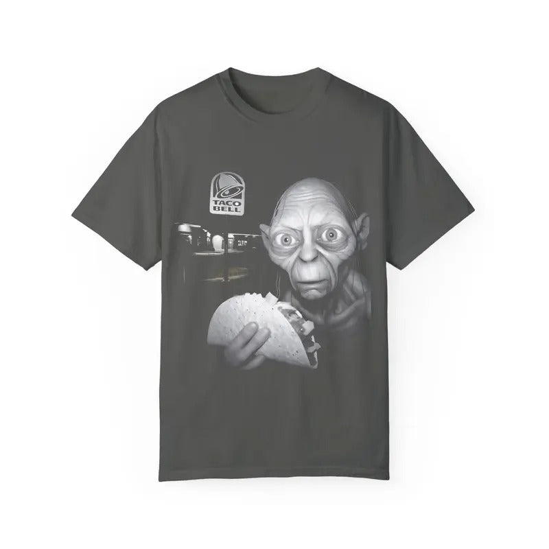 Taco Bell Gollum T-Shirt, Funny LOTR Comfort Shirt, Unisex Tee, VINTAGE Hilarious Taco Lover's Gift, Gollum  funny shirt Unisex Garment-Dyed T-shirt