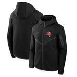 Tampa Bay Buccaneers Black Tech Fleece Full-Zip Windrunner Hoodie
