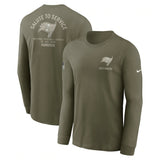 Tampa Bay Buccaneers Olive 2025 Salute to Service Sideline Long Sleeve T-Shirt