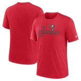Tampa Bay Buccaneers Red Overlap Lockup Tri-Blend T-Shirt