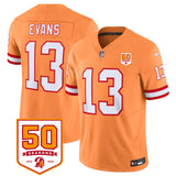 Tampa Bay Buccaneers #13 Mike Evans Orange 2025 F.U.S.E. 50th Anniversary Patch