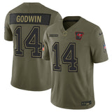 Tampa Bay Buccaneers #14 Chris Godwin Jr. Olive 2025 F.U.S.E. Salute to Service Style 1