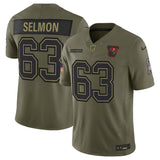 Tampa Bay Buccaneers #63 Lee Roy Selmon Olive 2025 F.U.S.E. Salute to Service Style 2