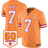 Tampa Bay Buccaneers #7 Bucky Irving Orange 2025 F.U.S.E. 50th Anniversary Patch