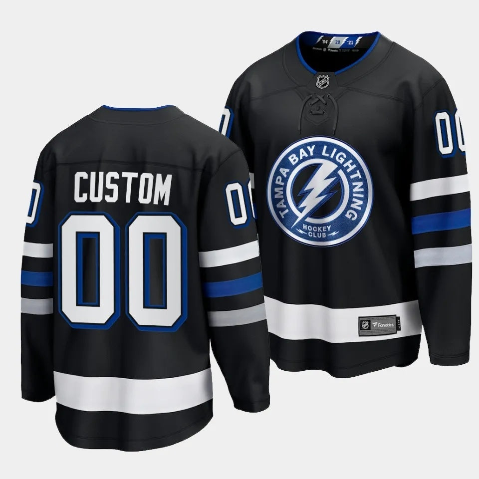 Tampa Bay Lightning Custom 2023-24 Alternate Black Style 1