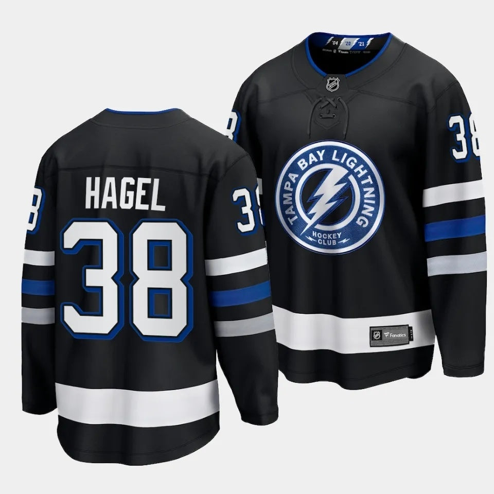 Tampa Bay Lightning #38 Brandon Hagel 2023-24 Alternate Black Style 1
