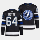 Tampa Bay Lightning #64 Tyler Motte 2023-24 Alternate Black Style 2