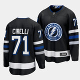 Tampa Bay Lightning #71 Anthony Cirelli 2023-24 Alternate Black Style 1