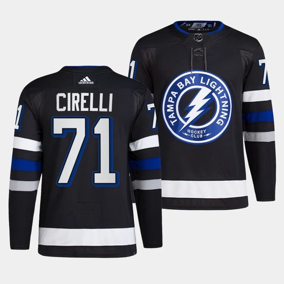 Tampa Bay Lightning #71 Anthony Cirelli 2023-24 Alternate Black Style 2