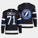 Tampa Bay Lightning #71 Anthony Cirelli 2023-24 Alternate Black Style 2
