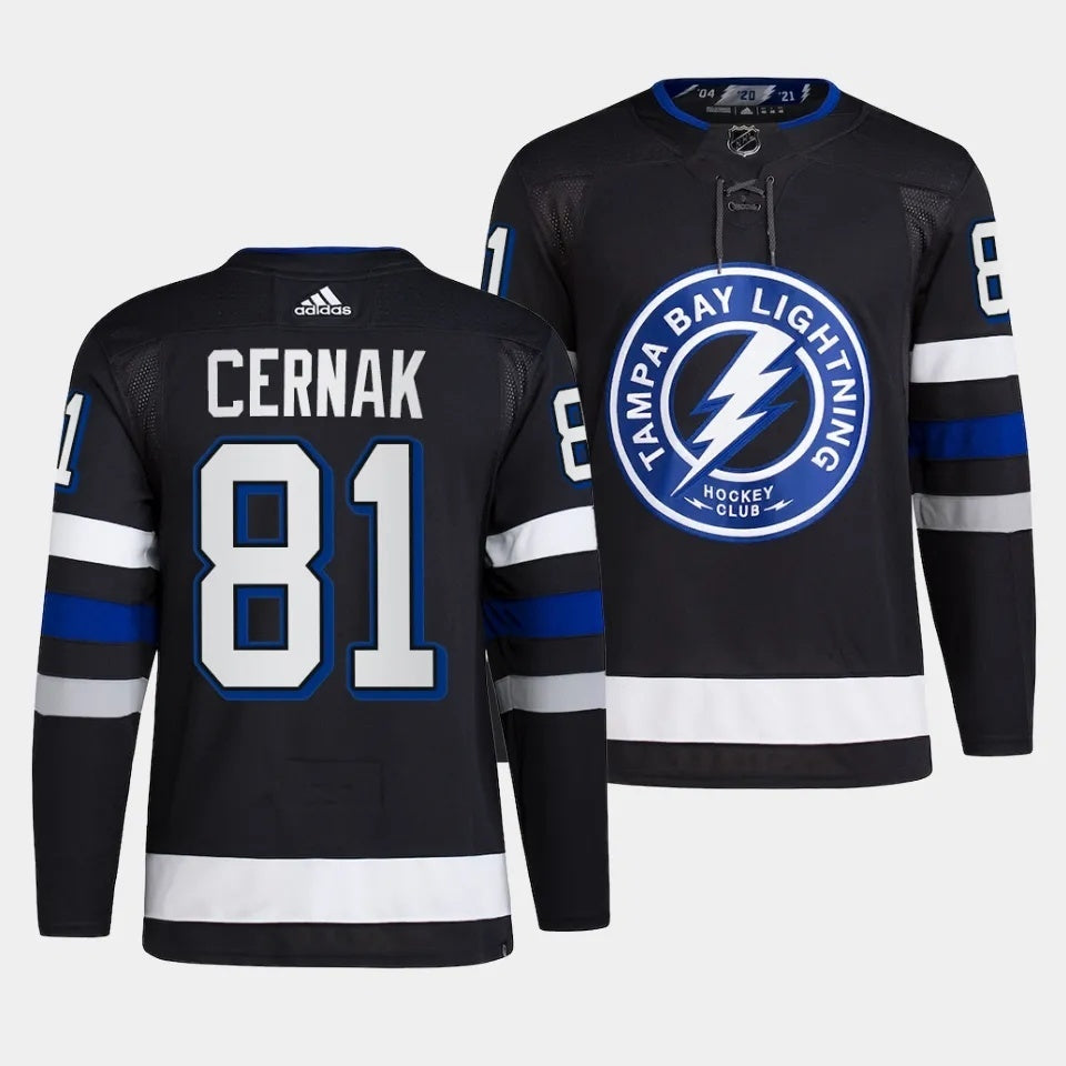 Tampa Bay Lightning #81 Erik Cernak 2023-24 Alternate Black Style 2