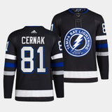 Tampa Bay Lightning #81 Erik Cernak 2023-24 Alternate Black Style 2 Hockey Jersey