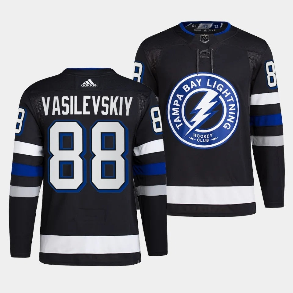 Tampa Bay Lightning #88 Andrei Vasilevskiy 2023-24 Alternate Black Style 2