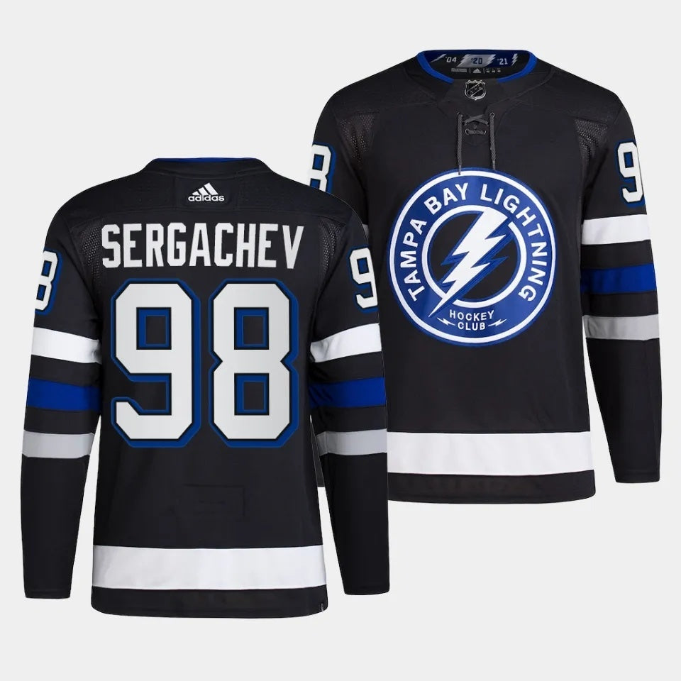 Tampa Bay Lightning #98 Mikhail Sergachev 2023-24 Alternate Black Style 2