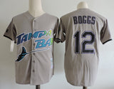 Tampa Bay Rays #12 Wade Boggs Gray Retro