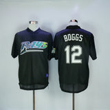 Tampa Bay Rays #12 Wade Boggs Rays 12 Black Retro