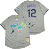 Tampa Bay Rays #12 Wade Boggs Rays 12 Gray Fan Retro