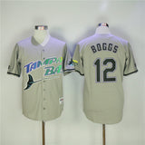 Tampa Bay Rays #12 Wade Boggs Rays 12 Gray Retro