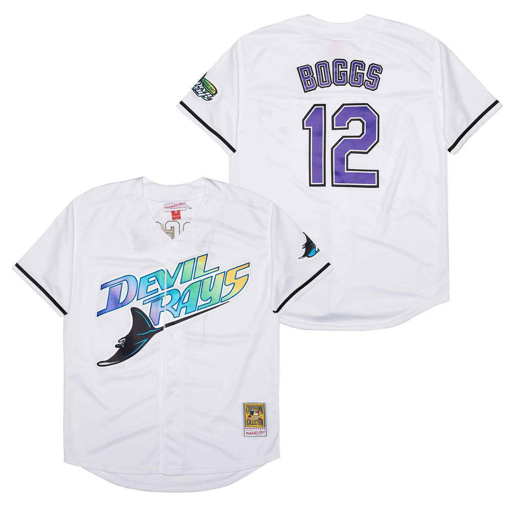 Tampa Bay Rays #12 Wade Boggs Rays 12 White Retro
