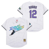 Tampa Bay Rays #12 Wade Boggs Rays 12 White Retro