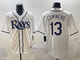 Tampa Bay Rays #13 Junior Caminero Rays Adult