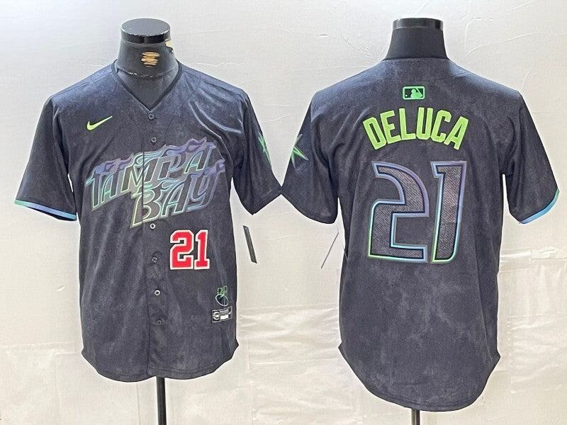 Tampa Bay Rays #21 Jonny DeLuca Rays City Style 3