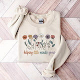 Teacher Shirt, Helping Little Minds Grow Shirt, Cute Shirt for Teachers, Teach Gifts, Teacher Flower Sweat