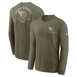 Tennessee Titans Olive 2025 Salute to Service Sideline Long Sleeve T-Shirt