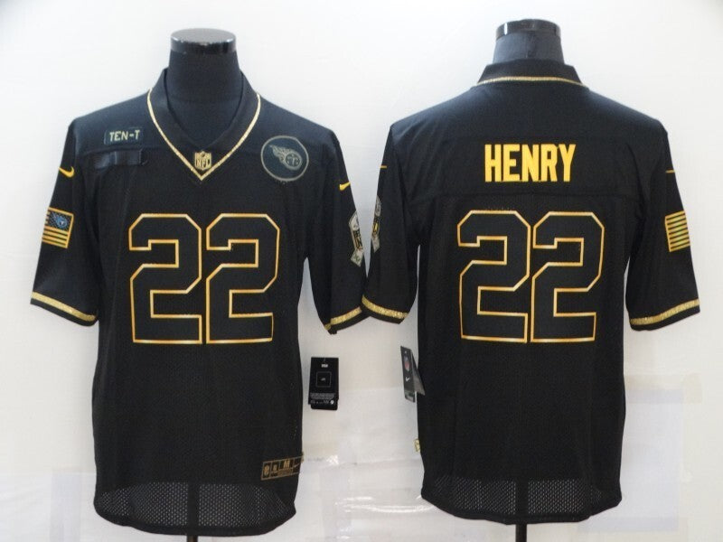 Tennessee Titans #22 Derrick Henry 20 Salute Retro Gold 698